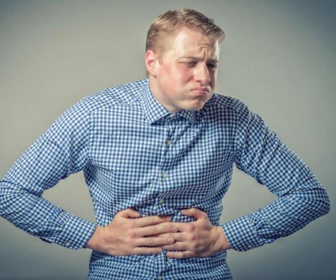 abdominal pain and nausea due to parasites in the body